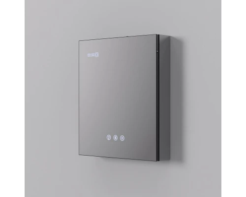 Зеркальный шкаф Art Decco Winter Glamour AWG06070MC, 60 см, сенсорный, подсветка, часы, bluetooth-динамик, антизапотевание