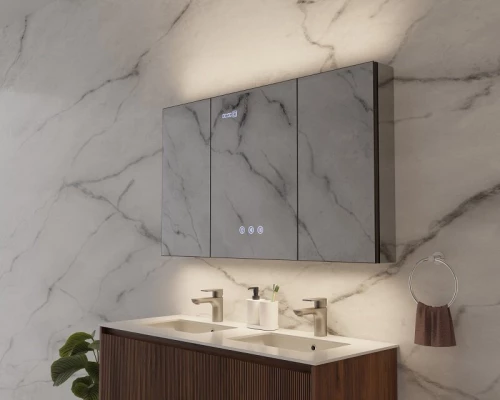 Зеркальный шкаф Art Decco Winter Glamour AWG12070MC, 120 см, сенсорный, подсветка, часы, bluetooth-динамик, антизапотевание