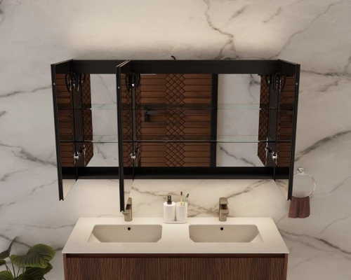 Зеркальный шкаф Art Decco Winter Glamour AWG12070MC, 120 см, сенсорный, подсветка, часы, bluetooth-динамик, антизапотевание