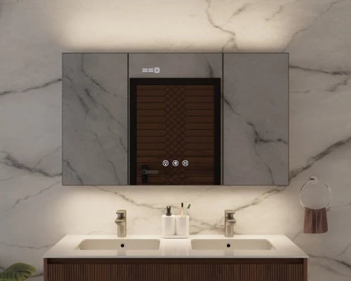 Зеркальный шкаф Art Decco Winter Glamour AWG12070MC, 120 см, сенсорный, подсветка, часы, bluetooth-динамик, антизапотевание