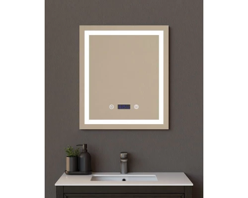 Зеркало Art Decco Crystal Harmony ACH06070M, 60 х 70 см, с подсветкой, сенсорное, антизапотевание, bluetooth-динамик, цифровые часы