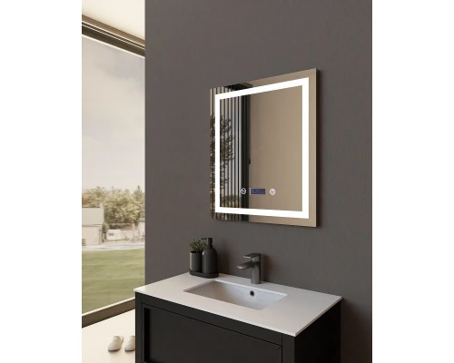 Зеркало Art Decco Crystal Harmony ACH06070M, 60 х 70 см, с подсветкой, сенсорное, антизапотевание, bluetooth-динамик, цифровые часы