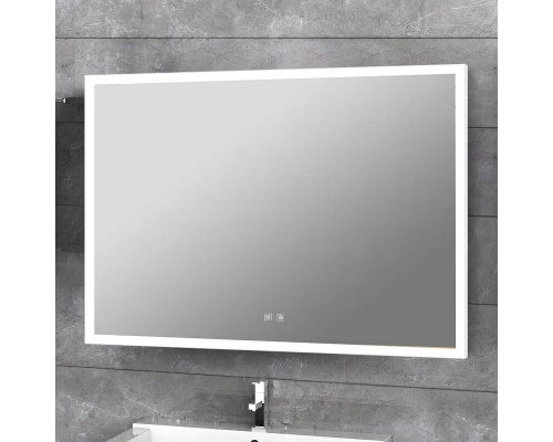 Зеркало Art Decco Aurora Luxe AAL09070M, 91 x 71 см, с подсветкой, сенсорное, антизапотевание, рама белая