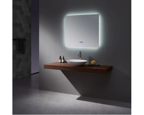 Зеркало Art Decco Baltic Bright ABB09080M, 91 х 81 см, с подсветкой, сенсорное, антизапотевание, bluetooth-динамик, цифровые часы