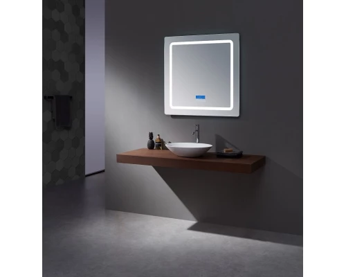 Зеркало Art Decco Crystal Clear ACC09080M, 91 х 81 см, с подсветкой, сенсорное, антизапотевание, bluetooth-динамик, цифровые часы