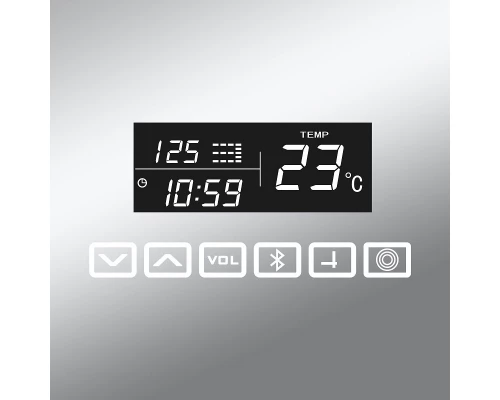 Зеркало Art Decco Crystal Clear ACC09080M, 91 х 81 см, с подсветкой, сенсорное, антизапотевание, bluetooth-динамик, цифровые часы