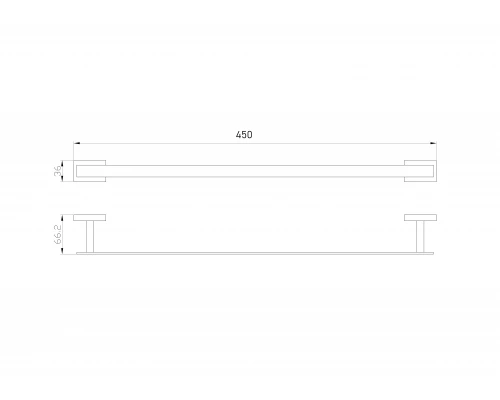Вешалка для полотенец WONZON & WOGHAND FLAT, Хром (WW-9712-45CM)