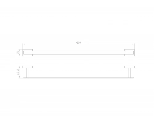 Вешалка для полотенец WONZON & WOGHAND FLAT, Хром (WW-9712-60CM)