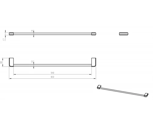 Вешалка для полотенец WONZON & WOGHAND, Хром (WW-V3101-CR)