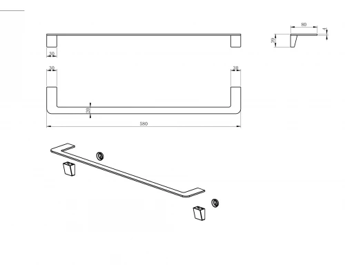 Полотенцедержатель WONZON & WOGHAND, Черный матовый (WW-V2101-MB)