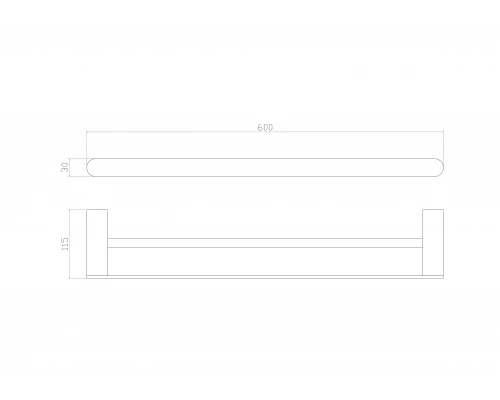 Полотенцедержатель двойной WONZON & WOGHAND CARBON, Черный (WW-7711)