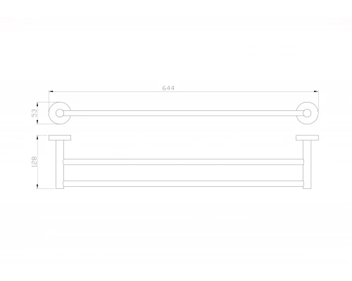 Полотенцедержатель двойной WONZON & WOGHAND EASY, Хром (WW-8111)