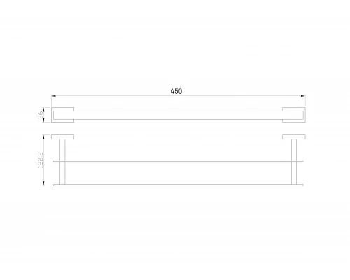 Полотенцедержатель двойной WONZON & WOGHAND FLAT, Хром (WW-9711-45CM)