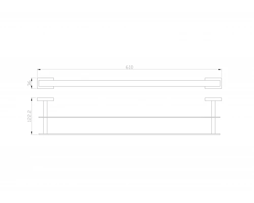 Полотенцедержатель двойной WONZON & WOGHAND FLAT, Хром (WW-9711-60CM)