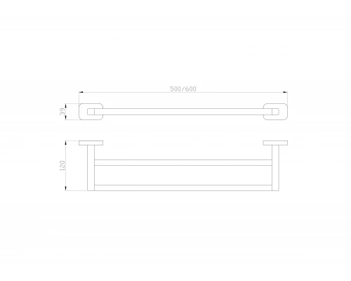 Полотенцедержатель двойной WONZON & WOGHAND GRAFFITY, Темный графит (WW-9311)