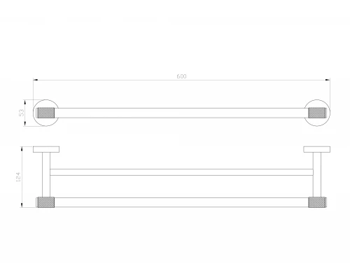Полотенцедержатель двойной WONZON & WOGHAND MAJESTIC, Черный/Золото (WW-9211)
