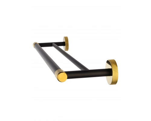 Полотенцедержатель двойной WONZON & WOGHAND MAJESTIC, Черный/Золото (WW-9211)
