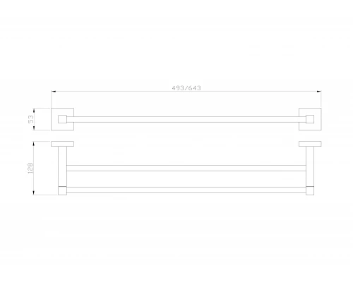 Полотенцедержатель двойной WONZON & WOGHAND POLO, Брашированный никель (WW-8911-BN)