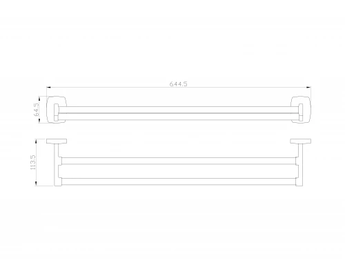 Полотенцедержатель двойной WONZON & WOGHAND PORTO, Хром (WW-1001)