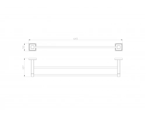 Полотенцедержатель двойной WONZON & WOGHAND ROMA, Бронза (WW-7211)