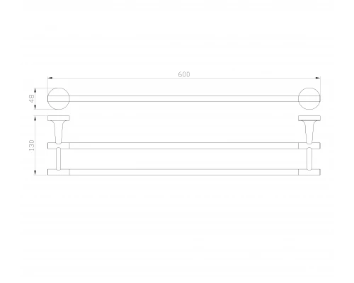 Полотенцедержатель двойной WONZON & WOGHAND SIMPLE, Хром (WW-6511)