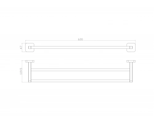 Полотенцедержатель двойной WONZON & WOGHAND STILL, Хром (WW-6611)