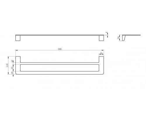 Полотенцедержатель двойной WONZON & WOGHAND, Черный матовый (WW-V2102-MB)
