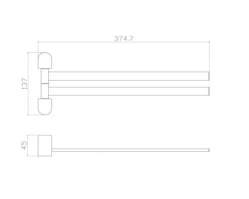 Полотенцедержатель поворотный WONZON & WOGHAND CARBON, Черный (WW-7731)