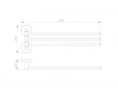 Полотенцедержатель поворотный WONZON & WOGHAND EASY, Хром (WW-8141)
