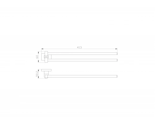 Полотенцедержатель поворотный WONZON & WOGHAND FLAT, Хром (WW-9731)