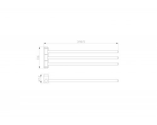 Полотенцедержатель поворотный WONZON & WOGHAND LOTTE, Хром (WW-8341)
