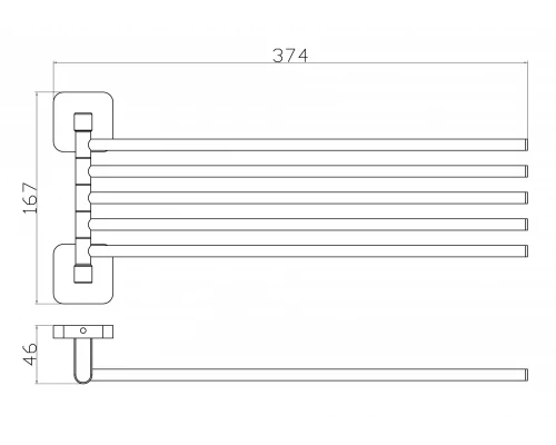 Полотенцедержатель поворотный WONZON & WOGHAND STILL, Хром (WW-6661)