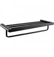 Полотенцедержатель с полкой WONZON & WOGHAND CARBON, Черный (WW-7781)