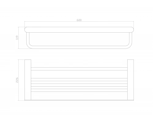 Полотенцедержатель с полкой WONZON & WOGHAND CARBON, Черный (WW-7781)