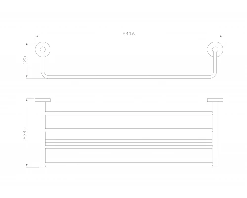 Полотенцедержатель с полкой WONZON & WOGHAND EASY, Хром (WW-8181)