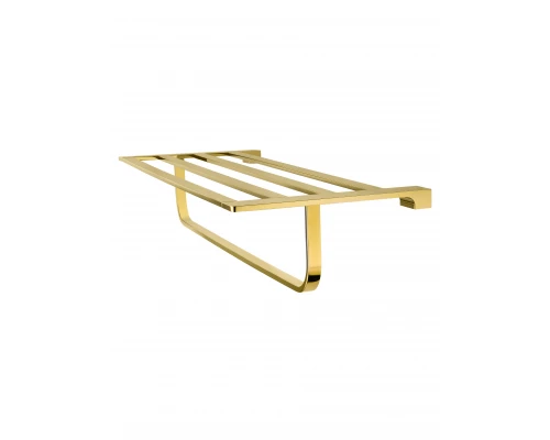 Полотенцедержатель с полкой WONZON & WOGHAND ECLIPSE, Глянцевое золото (WW-9181-LG)