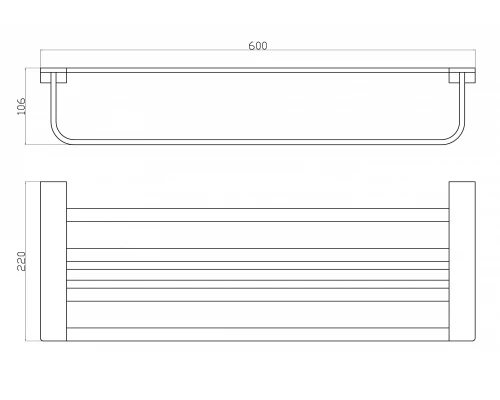 Полотенцедержатель с полкой WONZON & WOGHAND ECLIPSE, Черный (WW-9181-BL)