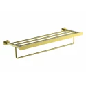 Полотенцедержатель с полкой WONZON & WOGHAND FIRST, Глянцевое золото (WW-8481-LG)