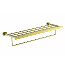 Полотенцедержатель с полкой WONZON & WOGHAND FIRST, Глянцевое золото (WW-8481-LG)
