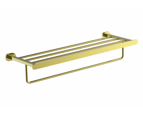 Полотенцедержатель с полкой WONZON & WOGHAND FIRST, Глянцевое золото (WW-8481-LG)