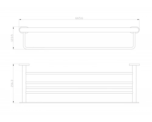 Полотенцедержатель с полкой WONZON & WOGHAND FIRST, Хром (WW-8481)