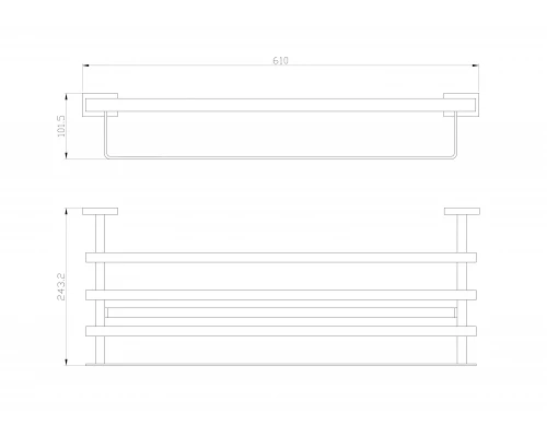 Полотенцедержатель с полкой WONZON & WOGHAND FLAT, Хром (WW-9781)