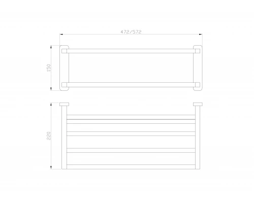 Полотенцедержатель с полкой WONZON & WOGHAND GRAFFITY, Темный графит (WW-9381)