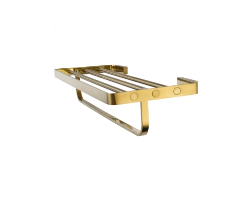 Полотенцедержатель с полкой WONZON & WOGHAND LOTTE, Брашированное золото (WW-8381A-BG)
