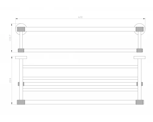 Полотенцедержатель с полкой WONZON & WOGHAND MAJESTIC, Черный/Золото (WW-9281)