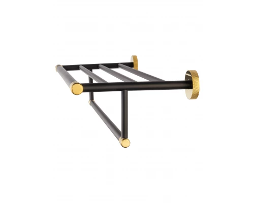Полотенцедержатель с полкой WONZON & WOGHAND MAJESTIC, Черный/Золото (WW-9281)