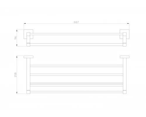 Полотенцедержатель с полкой WONZON & WOGHAND POLO, Брашированный никель (WW-8981-BN)
