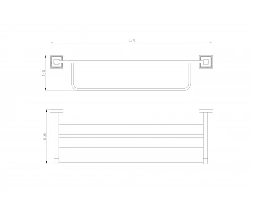Полотенцедержатель с полкой WONZON & WOGHAND ROMA, Бронза (WW-7281)
