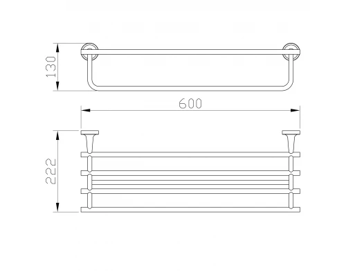 Полотенцедержатель с полкой WONZON & WOGHAND SIMPLE, Хром (WW-6581)