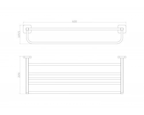 Полотенцедержатель с полкой WONZON & WOGHAND STILL, Хром (WW-6681)